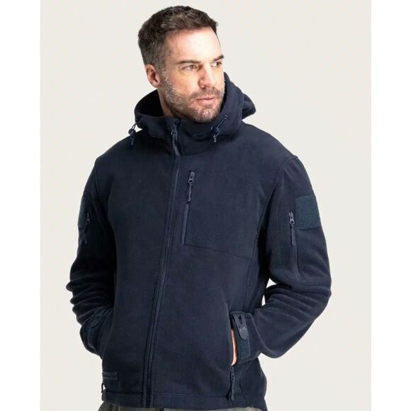 Baerskin tactical men’s navy medium micro fleece full zip hoodie jacket - Picture 1 of 8
